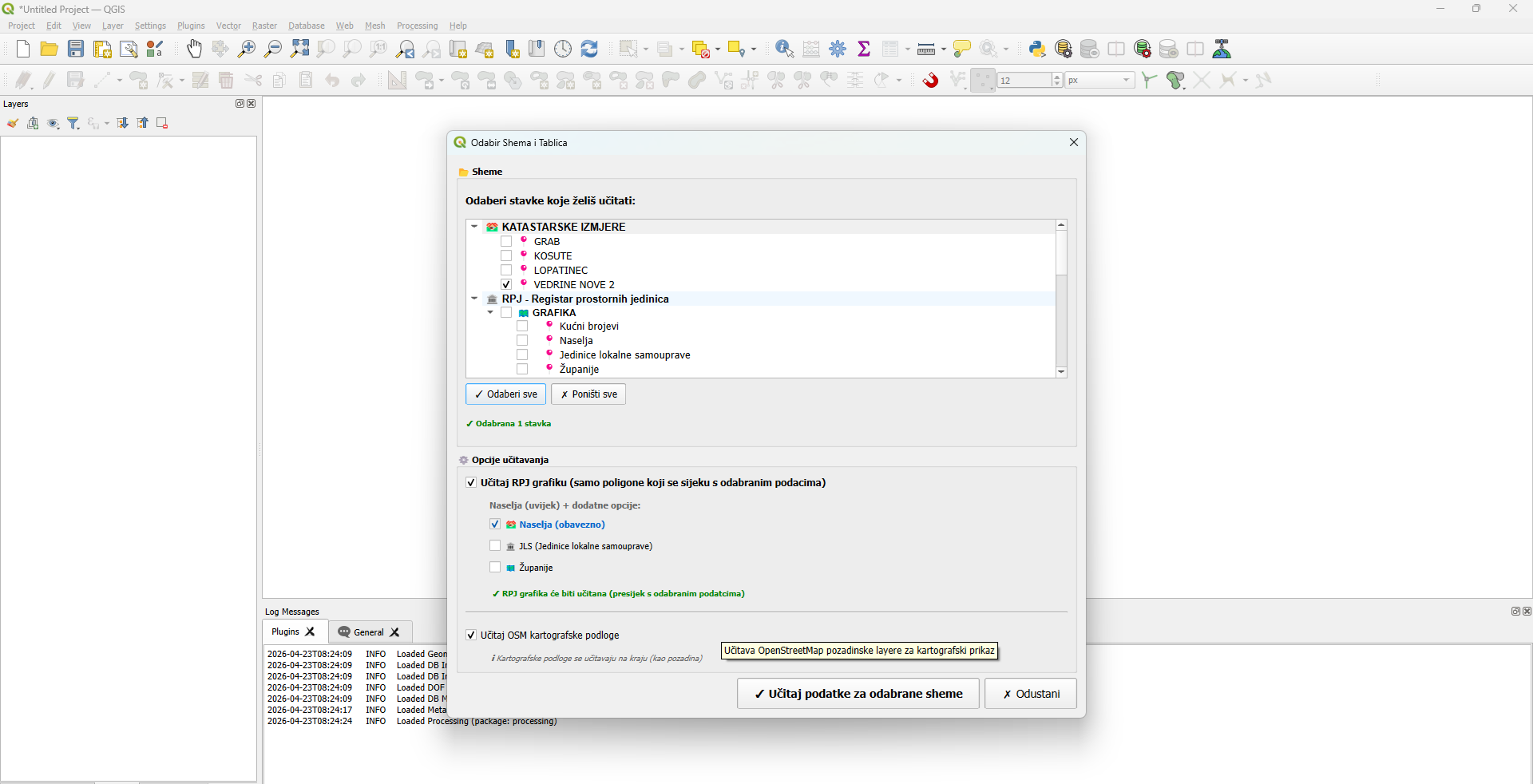 QGIS Plugin — Cadastral Data Management 1