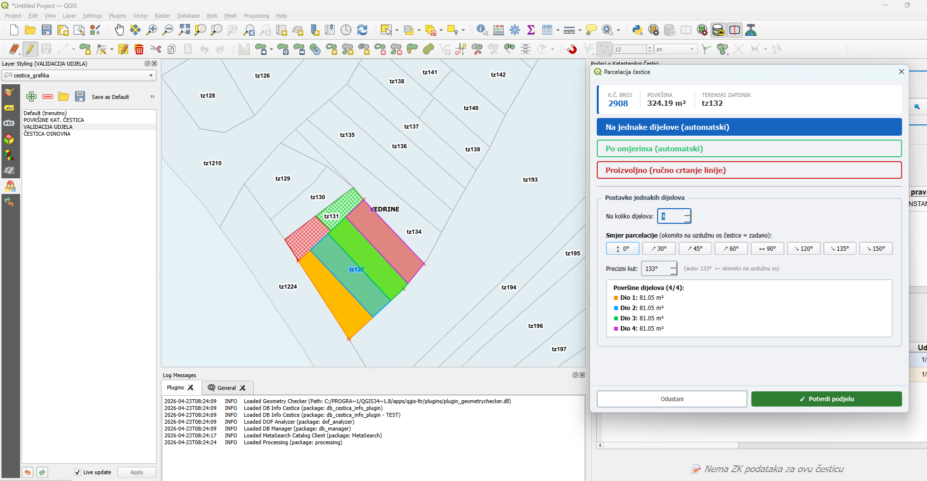 QGIS Plugin — Cadastral Data Management 3